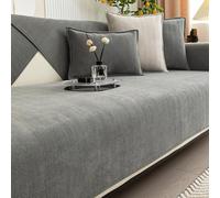 Housse de canapé en chenille à chevrons pour animaux de compagnie - Protection en fourrure antidérapante lavable pour chiens et chats - et housse pour décoration d'intérieur