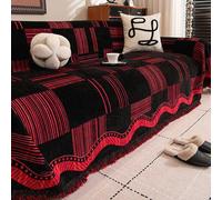 Housse De Canapé En Chenille Avec Bordure à Pompons - Conception Monobloc Antidérapante Respectueuse Des Animaux De Compagnie, Pour Canapés Simples/doubles/jumeaux/quad/sectionn #4 180*380cm/71*150in