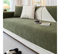 Housse de canapé en chenille de couleur crème de style français, housse de canapé rayée toutes saisons, lavable, protection de meubles antidérapante, texture douce pour le salon, décoration élégante