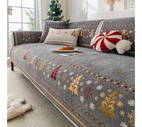Housse de canapé en Chenille de Noël, Housse pour Fauteuil et sectionnel adaptée aux Animaux de Compagnie, antidérapante, Lavable, Protecteur de Meubles épaissi pour la décor Style-C 70x150cm/28x59in