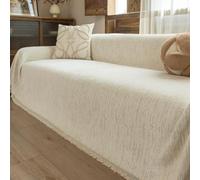 Housse de canapé en Chenille, Glands de Couverture de canapé Modernes | Couverture de canapé, protection de meubles polyvalente, couverture décorative for canapé de 1 à 5 places(Beige,180x200cm)