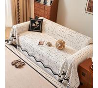 Housse de canapé en chenille lavable pour chiens 3 places - Couverture en peluche douce - Protection des meubles - Blanc - 180 x 300 cm