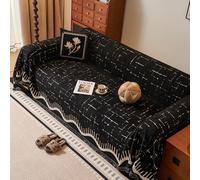 Housse de canapé en chenille lavable pour chiens - Couverture durable pour canapé 3 places en peluche douce - Protection de meubles - Noir - 180 x 260 cm