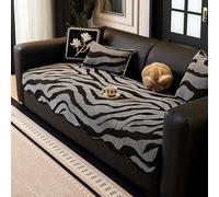Housse de canapé en Chenille, Protection de canapé à Rayures Tendance, antidérapante, Anti-Rayures, Lavable, Protection de Meubles Toutes Saisons, pour canapés d'angle et modulables, compati