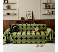 Housse de canapé en chenille réversible et lavable - Protection de canapé résistante aux animaux domestiques, couverture épaisse qui ne se décolore pas pour canapés sectionnels, 2 ou 3 co green 71*72