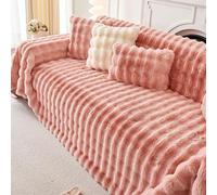 Housse de canapé en forme de L confortable et lavable en polaire universelle lavable pour 15 places - Protection d'hiver pour meubles - Rose - 180 x 280 cm - Décoration d'intérieur élégante