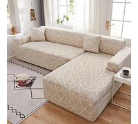 Housse de canapé en forme de L extensible pour canapé 1/2/3/4 places - Convient aux canapés d'angle (235 à 300 cm, 1 pièce) - Facile à nettoyer