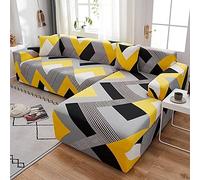 Housse de canapé en forme de L pour canapé d'angle 1/2/3/4 places élastique extensible pour canapé d'angle (F 3 places 190-230 cm, commande 2 pour forme de L)