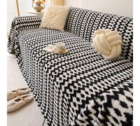 Housse De Canapé En Fourrure De Lapin Bohème Pour 1/2/3/4 Places, Tissu En Peluche Doux épaissi, Lavable En Machine, Protecteur De Meubles Adapté Aux Animaux Et Aux Enfa black 180*180cm/70.87*70.87in