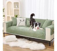 Housse de canapé en peluche à rayures 3D, respectueuses des animaux domestiques, pour canapé de 2 à 4 coussins et taie d'oreiller de 45 x 45 cm, durable, élégante, facile d'entretien