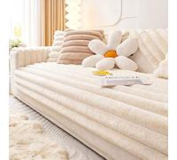 Housse de canapé en peluche douce 1, 2, 3, 4 places - Antidérapante - Pour canapé d'angle en forme de L, canapé d'angle en forme de U, canapé sectionnel - Blanc A - 70 x 70 cm