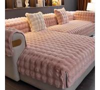 Housse de canapé en peluche en fourrure de lapin pour canapé d'angle antidérapant, couverture adaptée aux animaux domestiques, pour chiens et chats, 110 x 240 cm