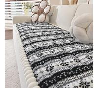 Housse De Canapé en Peluche épaisses, en Fausse Fourrure Duveteuse, Protection antidérapante Lavable Housse de canapé pour Animaux de Compagnie(Black,70x180cm)