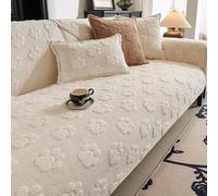 Housse De Canapé En Polaire De Coton Doux 2/3/4 Places, Protection De Canapé épaisse Et Antidérapante, Respectueuse Des Animaux Domestiques, Hiver Chaud, Protec Beige 30*50cm/11.8*19.7in Pillow Cover