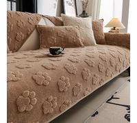 Housse De Canapé En Polaire De Coton Doux 2/3/4 Places, Protection De Canapé épaisse Et Antidérapante, Respectueuse Des Animaux Domestiques, Hiver Chaud, Protec curry 30*50cm/11.8*19.7in Pillow Cover