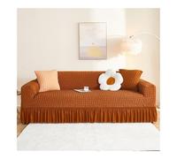 Housse de canapé en seersucker avec base élastique et jupe à volants lavable, très extensible, pour causeuse, fauteuil et canapés sectionnels (10 et 4 places, 235 cm, 300 cm)