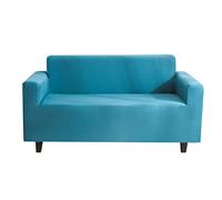 Housse de canapé en soie de lait, très extensible, couleur unie, adaptée aux animaux domestiques, pour 1 à 5 places, antidérapante (bleu lac, 3 places)