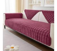 Housse de canapé en Velours 2025, Lavable, antidérapante, for canapé 3 Places, Fauteuil inclinable en L, Protection de Meubles(Red,110x240cm)