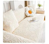 Housse De Canapé en Velours, Housse de Canapé Extensible 5 Places, Super Élastique Sofa Cover Universelle, Protection pour canapé, Moderne, Antidérapante, Antisalissure, Lavable(Beige,2 Person)