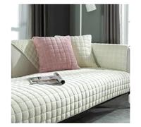 Housse de canapé en velours universelle à carreaux en peluche antidérapante épaissie pour salon - Housse de canapé en flanelle chaude - Serviette d'accoudoir et de dossier (Blanc, 110x240cm, 1 pièce)