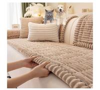 Housse de canapé épaisse - Housse de Coussin de Canapé, Nouvelles Housse canape en Velours Imitation Vison Doux pour canapés 2, 3, 4 Place, Housse de Canapé en Forme de L (Light brown,60 × 90 cm)