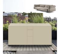 Housse de canapé et table en rotin 420D imperméable et indéchirable avec grille d'aération Beige 325 x 208 x 58 cm