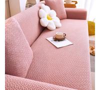 Housse de canapé extensible, antidérapante, douce et lavable pour canapé 3 places (L 190-230 cm), fond élastique respectueux des animaux domestiques, rose