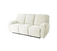 Housse de canapé extensible antidérapante pour canapé 3 places - Durable et élégante pour un confort ultime et un entretien facile - Blanc