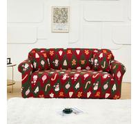 Housse de canapé Extensible de Noël, Housses de canapé lavables imprimées à Carreaux Rouges et Verts, Housse élastique du père Noël, Protection de Meubles pour Les décor j3 Double(57-72in)(145-185cm)