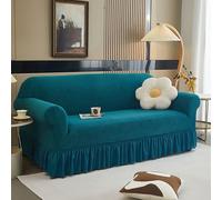 Housse de canapé extensible élégante avec jupe, ajustement universel, doux et confortable, idéal pour la décoration de la maison, beau design à volants, parfait pour la rénovation du salon.