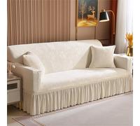 Housse de canapé extensible en velours cristal antidérapant pour canapés en forme de L et standard - Protection de meubles respirante