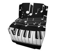 Housse de canapé extensible et élastique pour fauteuil simple avec clavier de piano et notes de musique, antidérapante, pour salon, bureau, hôtel