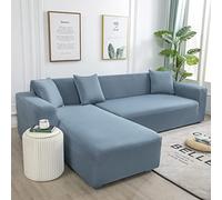 Housse de canapé extensible gauche/droite avec méridienne - Résistante aux rayures de chat - En forme de L - Pour canapés de 190 à 230 cm - Protection de meubles facile à nettoyer