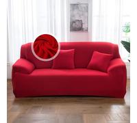 Housse De Canapé Extensible Haute Résistance - Protection élégante Et Unie pour Canapé, Idéale pour Les Animaux De Compagnie, Housse Universelle Big Red 3 Seater