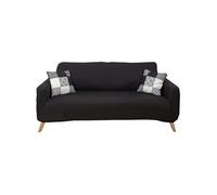 Home Deco Factory – Housse extensible pour canapé 3 places TX8153 – Lavable en machine – Noir