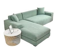 Housse de canapé extensible, réglable, résistante aux chats, pour canapé en forme de L, pour canapé 4 + 4 places, protège les meubles, facile à nettoyer - Bordeaux