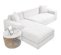 Housse de canapé extensible, réglable, résistante aux chats, pour canapé en forme de L, pour canapé 4 + 4 places, protège les meubles, facile à nettoyer - Bordeaux