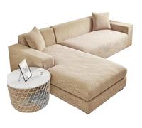 Housse de canapé extensible, réglable, résistante aux chats, pour canapé en forme de L, pour canapé 4 + 4 places, protège les meubles, facile à nettoyer - Bordeaux