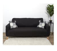 Home Deco Factory – Housse extensible pour canapé 3 places TX8153 – Lavable en machine – Noir