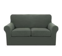 Housse de canapé extensible verte - Housse antidérapante pour canapé 2 places avec coussins de sièges et dossiers - Protection durable pour meubles et canapé