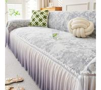 Housse de Canapé Fleurie, Housse de Sofa Lavable pour Meubles, Couverture de Couverture de Canapé Vintage, Ourlet de Jupe Dégradé Décoration de Mariage et de Maison Purple 180X200cm/70.87X78.74In