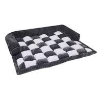 Housse de canapé for chien, housse de canapé pelucheuse, tapis de protection de meubles confortable à carreaux carrés crème, housses de canapé amusantes for animaux de compagnie for canapé, housses de
