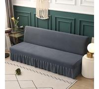 Housse de canapé futon élastique antidérapante pour canapé futon de 2 à 3 places - Housse de protection en élasthanne extensible avec jupe à volants, ajustement universel - Protection de fauteuil et