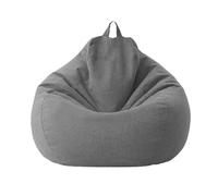 Housse de canapé géante pour adultes - Dossier haut en lin doux et confortable - Grand canapé inclinable - Sac de rangement - Gris - 90 x 110 cm (sans rembourrage)