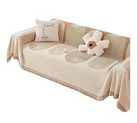 Housse de canapé géométrique moderne, couverture élégante à pompons en coton quatre saisons et artistique pour votre salon, produit domestique, housse de canapé pour différentes tailles, décoration de