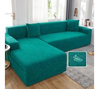 Housse De Canapé Imperméable Couvre Canape D'angle,Housses De Coussin De Canapé 3 2 4 1 Places,Revetement De Canape Forme De L Avec Accoudoirs,extensible Antidérapant ( Color : Dark Green , Size : 3 P