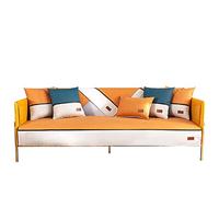 Housse de canapé imperméable et modulable 1/2/3/4 places - Housse de protection pour meubles et animaux de compagnie, enfants et animaux de compagnie, décoration luxueuse, jaune, 110 x 180 cm