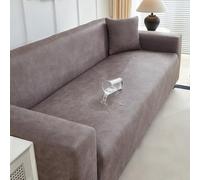 Housse de canapé imperméable, Housse de canapé Tout-en-Un en Simili Cuir pour canapé 3/4/5 Places, Housse Jacquard antidérapante, Protection de mobilier Adapt Tea Brown Quadruple(93-118in)(235-300cm)