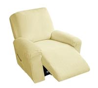Housse de canapé inclinable en coton et lin, douce et extensible rustique | Protecteur de meubles antidérapant avec fond élastique for enfants chats chiens(Yellow,1 posti)
