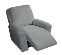 Housse de canapé inclinable en coton et lin, douce et extensible rustique | Protecteur de meubles antidérapant avec fond élastique for enfants chats chiens(Dark Grey,1 posti)